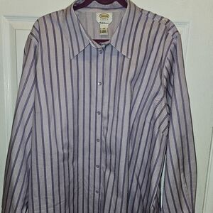 Talbots Womans Plus Size 22w Collared Cotton Button Down Blouse - wrinkle resist